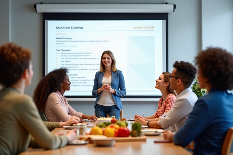 Grupa osób uczestnicząca w warsztatach żywieniowych